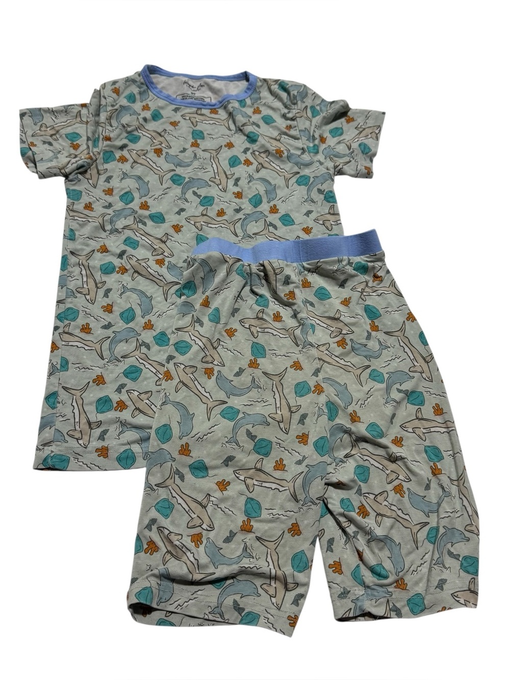 Autumn Moon Bamboo Shark Novelty Printed Snug Fit Pajama Set